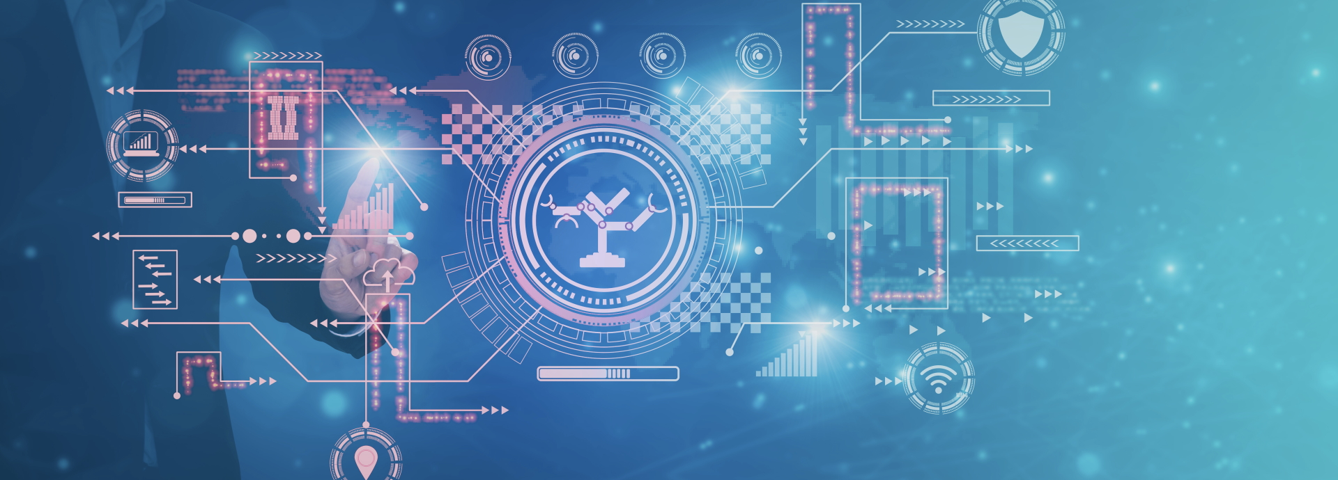 Digitized Production with data streams to different data, tools and items